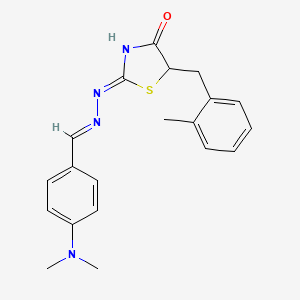 (Z)-2-((E)-(4-(dimethylamino)benzylidene)hydrazono)-5-(2-methylbenzyl)thiazolidin-4-one