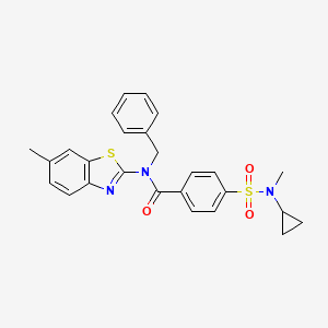 molecular formula C26H25N3O3S2 B2826921 N-benzyl-4-[cyclopropyl(methyl)sulfamoyl]-N-(6-methyl-1,3-benzothiazol-2-yl)benzamide CAS No. 923460-67-7