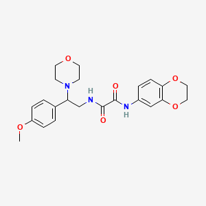 molecular formula C23H27N3O6 B2826925 N-(2,3-dihydro-1,4-benzodioxin-6-yl)-N'-[2-(4-methoxyphenyl)-2-(morpholin-4-yl)ethyl]ethanediamide CAS No. 942012-73-9