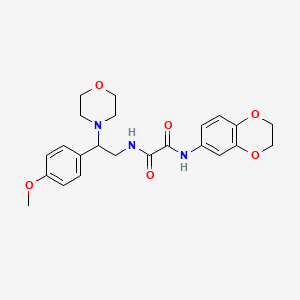 B2826925 N1-(2,3-dihydrobenzo[b][1,4]dioxin-6-yl)-N2-(2-(4-methoxyphenyl)-2-morpholinoethyl)oxalamide CAS No. 942012-73-9