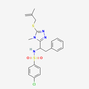 4-chloro-N-(1-{4-methyl-5-[(2-methyl-2-propenyl)sulfanyl]-4H-1,2,4-triazol-3-yl}-2-phenylethyl)benzenesulfonamide
