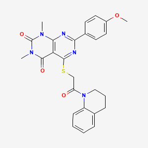 5-[2-(3,4-dihydro-2H-quinolin-1-yl)-2-oxoethyl]sulfanyl-7-(4-methoxyphenyl)-1,3-dimethylpyrimido[4,5-d]pyrimidine-2,4-dione