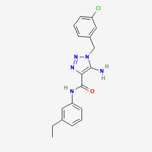 5-amino-1-[(3-chlorophenyl)methyl]-N-(3-ethylphenyl)triazole-4-carboxamide