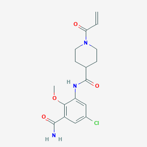 N-(3-Carbamoyl-5-chloro-2-methoxyphenyl)-1-prop-2-enoylpiperidine-4-carboxamide