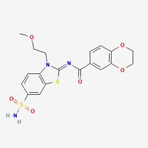 N-[(2Z)-6-(aminosulfonyl)-3-(2-methoxyethyl)-1,3-benzothiazol-2(3H)-ylidene]-2,3-dihydro-1,4-benzodioxine-6-carboxamide