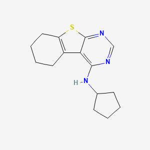 molecular formula C15H19N3S B2826957 N-cyclopentyl-5,6,7,8-tetrahydro[1]benzothieno[2,3-d]pyrimidin-4-amine CAS No. 701244-54-4