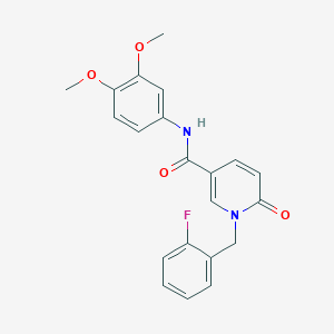 molecular formula C21H19FN2O4 B2826982 N-(3,4-dimethoxyphenyl)-1-[(2-fluorophenyl)methyl]-6-oxo-1,6-dihydropyridine-3-carboxamide CAS No. 941884-98-6