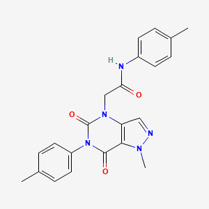 2-(1-methyl-5,7-dioxo-6-(p-tolyl)-6,7-dihydro-1H-pyrazolo[4,3-d]pyrimidin-4(5H)-yl)-N-(p-tolyl)acetamide