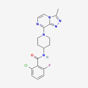2-chloro-6-fluoro-N-(1-(3-methyl-[1,2,4]triazolo[4,3-a]pyrazin-8-yl)piperidin-4-yl)benzamide