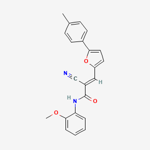 molecular formula C22H18N2O3 B2827005 (E)-2-cyano-N-(2-methoxyphenyl)-3-(5-(p-tolyl)furan-2-yl)acrylamide CAS No. 301311-93-3