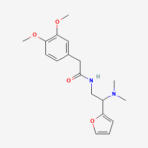 molecular formula C18H24N2O4 B2827010 2-(3,4-dimethoxyphenyl)-N-(2-(dimethylamino)-2-(furan-2-yl)ethyl)acetamide CAS No. 899975-17-8