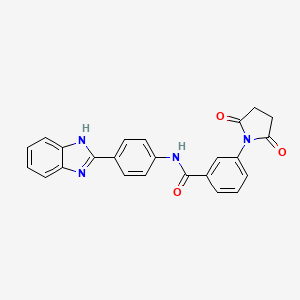 molecular formula C24H18N4O3 B2827013 N-[4-(1H-benzimidazol-2-yl)phenyl]-3-(2,5-dioxo-1-pyrrolidinyl)benzamide CAS No. 477485-66-8