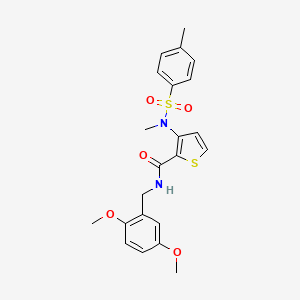 molecular formula C22H24N2O5S2 B2827019 N-[(2,5-dimethoxyphenyl)methyl]-3-(N-methyl4-methylbenzenesulfonamido)thiophene-2-carboxamide CAS No. 1189374-72-8