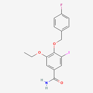 3-Ethoxy-4-[(4-fluorobenzyl)oxy]-5-iodobenzamide