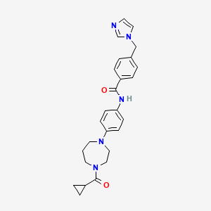 molecular formula C26H29N5O2 B2827022 4-((1H-imidazol-1-yl)methyl)-N-(4-(4-(cyclopropanecarbonyl)-1,4-diazepan-1-yl)phenyl)benzamide CAS No. 1226456-44-5