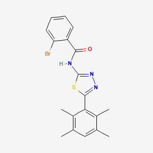 2-bromo-N-[5-(2,3,5,6-tetramethylphenyl)-1,3,4-thiadiazol-2-yl]benzamide