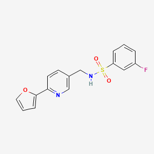 molecular formula C16H13FN2O3S B2827029 3-fluoro-N-((6-(furan-2-yl)pyridin-3-yl)methyl)benzenesulfonamide CAS No. 1904098-89-0