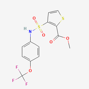 molecular formula C13H10F3NO5S2 B2827043 Methyl 3-{[4-(trifluoromethoxy)phenyl]sulfamoyl}thiophene-2-carboxylate CAS No. 895261-11-7