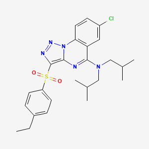 B2827053 7-chloro-3-[(4-ethylphenyl)sulfonyl]-N,N-diisobutyl[1,2,3]triazolo[1,5-a]quinazolin-5-amine CAS No. 893788-82-4