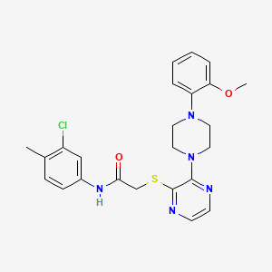 molecular formula C24H26ClN5O2S B2827056 N-(3-chloro-4-methylphenyl)-2-({3-[4-(2-methoxyphenyl)piperazin-1-yl]pyrazin-2-yl}sulfanyl)acetamide CAS No. 1115932-04-1