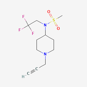 molecular formula C11H17F3N2O2S B2827063 N-[1-(prop-2-yn-1-yl)piperidin-4-yl]-N-(2,2,2-trifluoroethyl)methanesulfonamide CAS No. 1355835-39-0