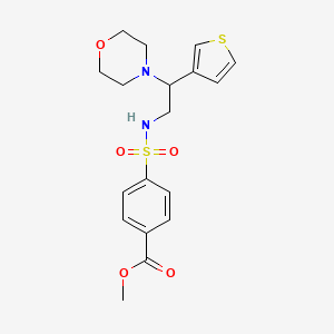 molecular formula C18H22N2O5S2 B2827066 methyl 4-(N-(2-morpholino-2-(thiophen-3-yl)ethyl)sulfamoyl)benzoate CAS No. 1396631-80-3