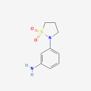 molecular formula C9H12N2O2S B2827086 2-(3-Aminophenyl)isothiazolidine 1,1-dioxide CAS No. 67804-53-9