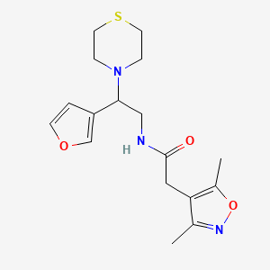 2-(3,5-dimethylisoxazol-4-yl)-N-(2-(furan-3-yl)-2-thiomorpholinoethyl)acetamide