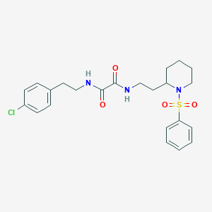 N1-(4-chlorophenethyl)-N2-(2-(1-(phenylsulfonyl)piperidin-2-yl)ethyl)oxalamide