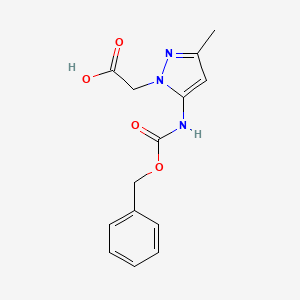 2-[3-Methyl-5-(phenylmethoxycarbonylamino)pyrazol-1-yl]acetic acid