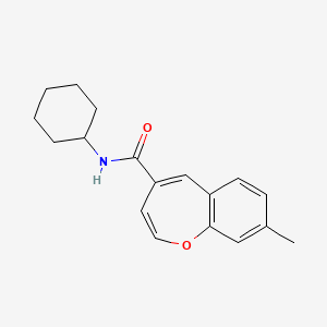 molecular formula C18H21NO2 B2827103 N-cyclohexyl-8-methyl-1-benzoxepine-4-carboxamide CAS No. 1049128-81-5