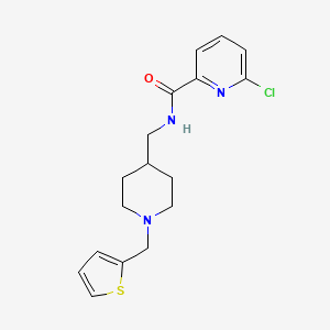 6-Chloro-N-[[1-(thiophen-2-ylmethyl)piperidin-4-yl]methyl]pyridine-2-carboxamide