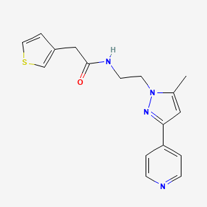 N-(2-(5-methyl-3-(pyridin-4-yl)-1H-pyrazol-1-yl)ethyl)-2-(thiophen-3-yl)acetamide
