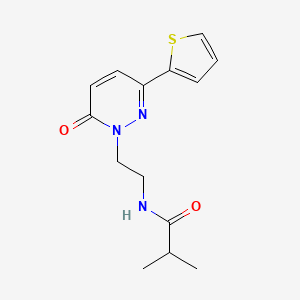 molecular formula C14H17N3O2S B2827171 N-(2-(6-oxo-3-(thiophen-2-yl)pyridazin-1(6H)-yl)ethyl)isobutyramide CAS No. 946340-95-0