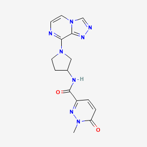 molecular formula C15H16N8O2 B2827174 N-(1-([1,2,4]triazolo[4,3-a]pyrazin-8-yl)pyrrolidin-3-yl)-1-methyl-6-oxo-1,6-dihydropyridazine-3-carboxamide CAS No. 2034520-86-8