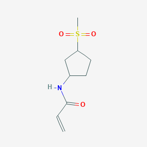 molecular formula C9H15NO3S B2827176 N-(3-(Methylsulfonyl)cyclopentyl)acrylamide CAS No. 2299541-47-0