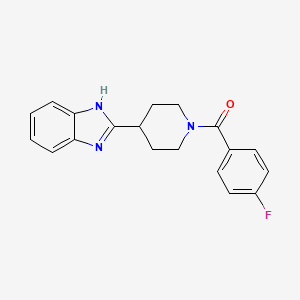 molecular formula C19H18FN3O B2827179 (4-(1H-benzo[d]imidazol-2-yl)piperidin-1-yl)(4-fluorophenyl)methanone CAS No. 836691-22-6