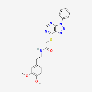 molecular formula C22H22N6O3S B2827180 N-(3,4-dimethoxyphenethyl)-2-((3-phenyl-3H-[1,2,3]triazolo[4,5-d]pyrimidin-7-yl)thio)acetamide CAS No. 941906-08-7