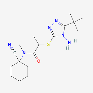 2-[(4-amino-5-tert-butyl-4H-1,2,4-triazol-3-yl)sulfanyl]-N-(1-cyanocyclohexyl)-N-methylpropanamide
