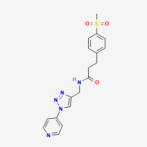3-(4-(methylsulfonyl)phenyl)-N-((1-(pyridin-4-yl)-1H-1,2,3-triazol-4-yl)methyl)propanamide