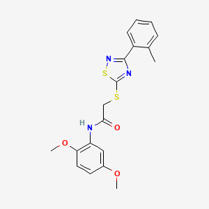 molecular formula C19H19N3O3S2 B2827211 N-(2,5-dimethoxyphenyl)-2-((3-(o-tolyl)-1,2,4-thiadiazol-5-yl)thio)acetamide CAS No. 864918-66-1