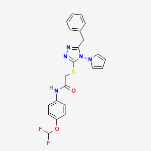 2-{[5-benzyl-4-(1H-pyrrol-1-yl)-4H-1,2,4-triazol-3-yl]sulfanyl}-N-[4-(difluoromethoxy)phenyl]acetamide