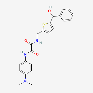 molecular formula C22H23N3O3S B2827239 N'-[4-(dimethylamino)phenyl]-N-({5-[hydroxy(phenyl)methyl]thiophen-2-yl}methyl)ethanediamide CAS No. 1797775-13-3
