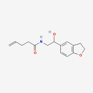 molecular formula C15H19NO3 B2827251 N-[2-(2,3-dihydro-1-benzofuran-5-yl)-2-hydroxyethyl]pent-4-enamide CAS No. 1706374-65-3