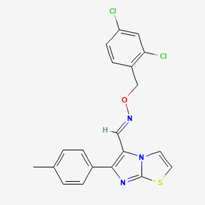 molecular formula C20H15Cl2N3OS B2827293 6-(4-methylphenyl)imidazo[2,1-b][1,3]thiazole-5-carbaldehyde O-(2,4-dichlorobenzyl)oxime CAS No. 691883-94-0