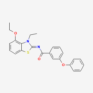molecular formula C24H22N2O3S B2827320 N-[(2E)-4-ethoxy-3-ethyl-2,3-dihydro-1,3-benzothiazol-2-ylidene]-3-phenoxybenzamide CAS No. 864925-52-0