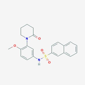 molecular formula C22H22N2O4S B2827376 N-[4-methoxy-3-(2-oxopiperidin-1-yl)phenyl]naphthalene-2-sulfonamide CAS No. 941893-73-8