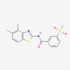 molecular formula C17H16N2O3S2 B2827412 N-(4,5-dimethyl-1,3-benzothiazol-2-yl)-3-methanesulfonylbenzamide CAS No. 896294-73-8
