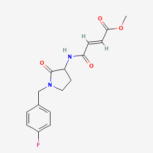 molecular formula C16H17FN2O4 B2827450 Methyl (E)-4-[[1-[(4-fluorophenyl)methyl]-2-oxopyrrolidin-3-yl]amino]-4-oxobut-2-enoate CAS No. 2411336-18-8
