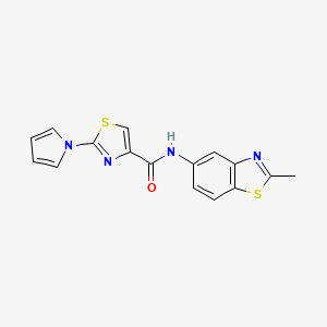 molecular formula C16H12N4OS2 B2827465 N-(2-methylbenzo[d]thiazol-5-yl)-2-(1H-pyrrol-1-yl)thiazole-4-carboxamide CAS No. 1207033-35-9